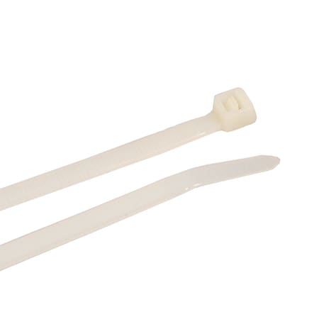 Forney Cable Tie, 8 in L, 2 in Max Bundle Dia., Natural, Nylon 6/6, 50 lb Strength, 100 PK 62015